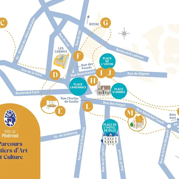 plan - parcours - métiers d'art - culture - Ploërmel - Morbihan