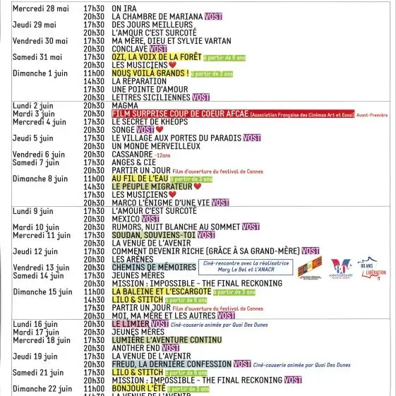Programme Cinéma Etel