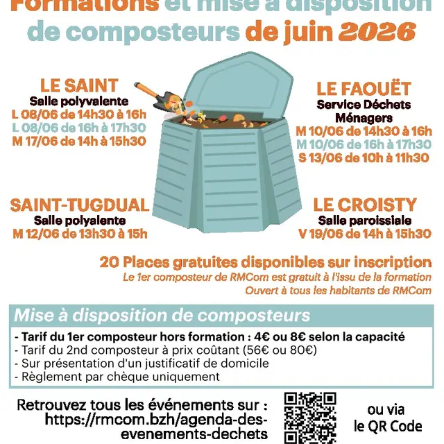 Affiche permanence de mise à disposition de composteurs juin 2026