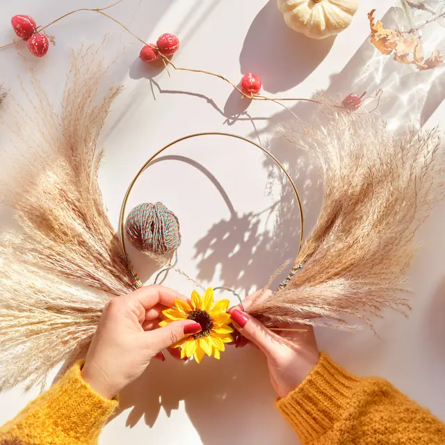 Couronne fleurs sechées