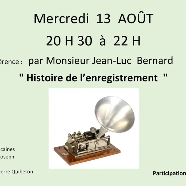 mardi 13 Août Mr Jean Luc Bernard