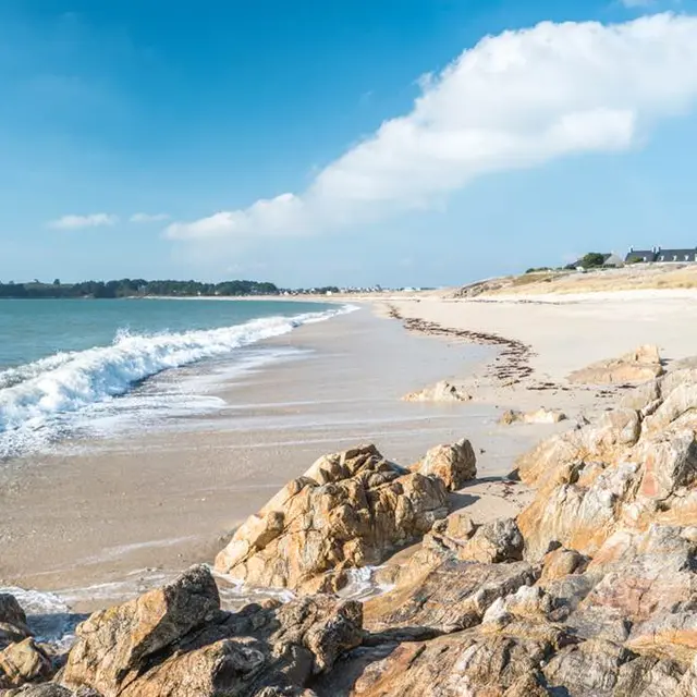 Plage de-Kerjouanno-Arzon-Presqu'île-de-Rhuys-Golfe-du-Morbihan-Bretagne sud