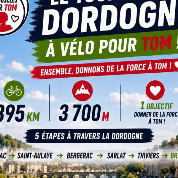 Tour de Dordogne solidaire pour « Des Muscles pour Tom »