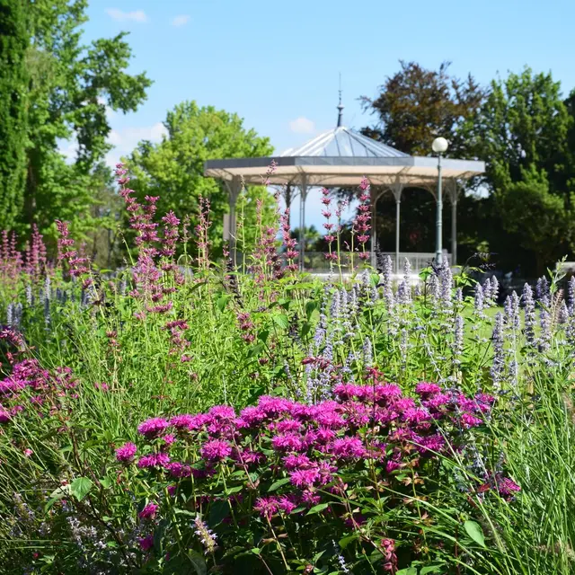 Parc Beaumont - Pau - Kiosque et fleurs