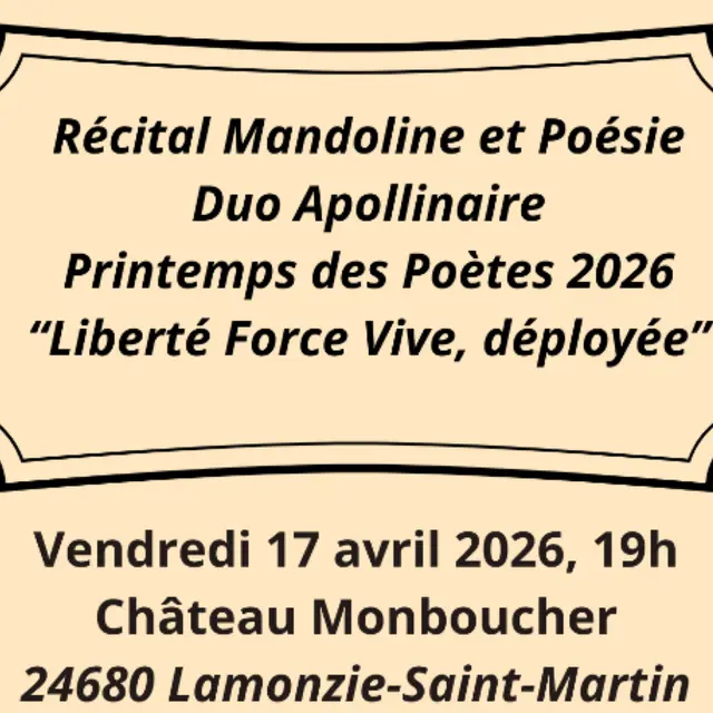affiche récital mandoline et poésie