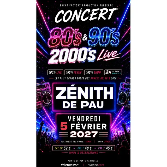 Affiche concert 80s 90s