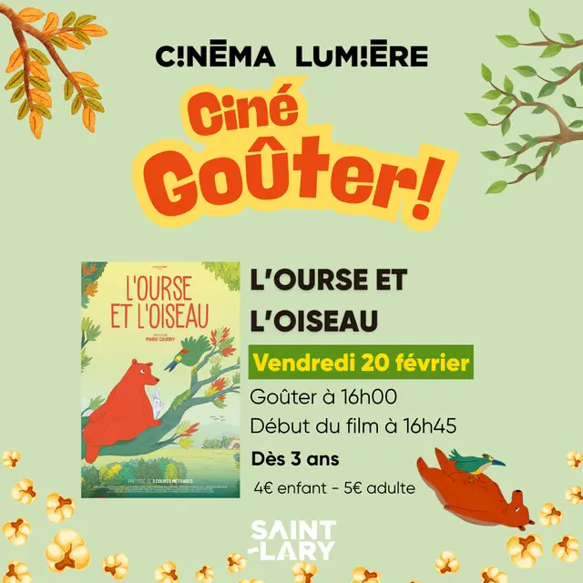 Publication instagram Ciné gouter l'ourse et l'oiseau