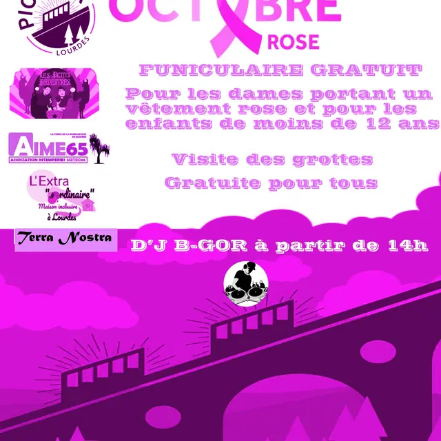 Lourdes funiculaire pic du Jer octobre rose 25 octobre 2025