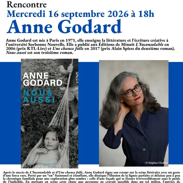Rencontre Anne Godard 16 septembre2026