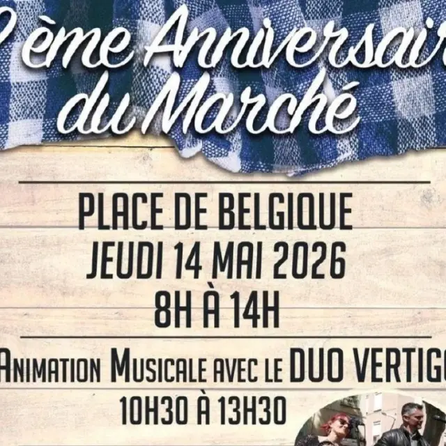 Affiche - 12ème Anniversaire Marché Place de Belgique 1