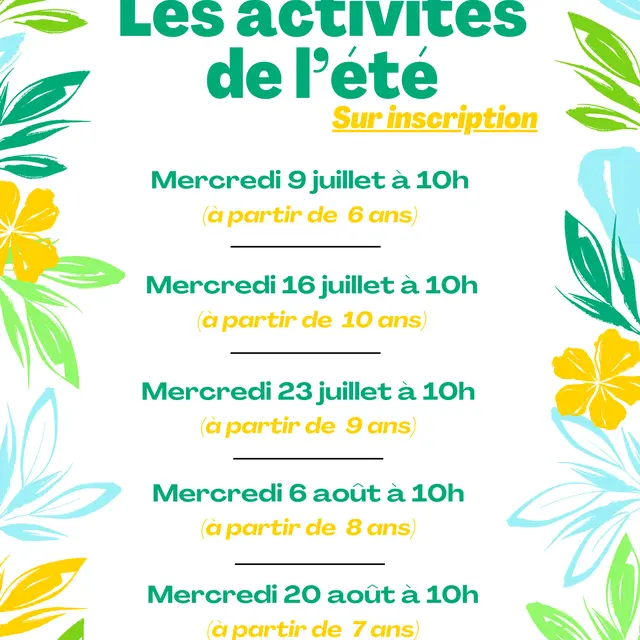Les Activités de l’été