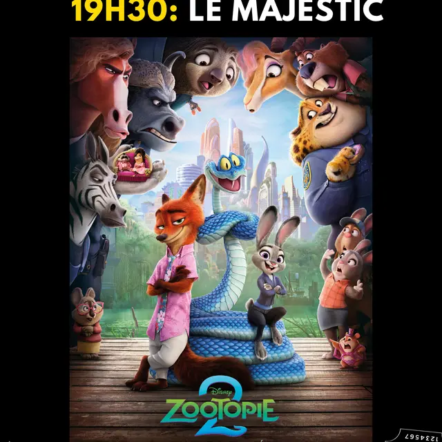 AFFICHE CINEMA LE BOULOU - Séance ZOOTOPIE 2 16 01 2026  PL