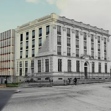 Bâtiment des archives avant après extension