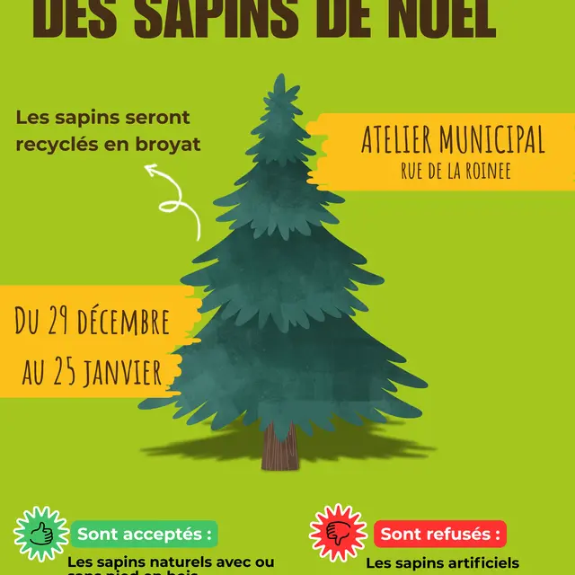Collecte et broyage sapins de Noel