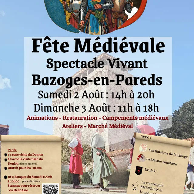 Affiche fête médiévale 2 et 3 aout 2025
