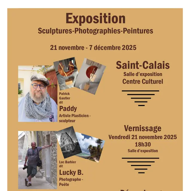 Affiche exposition Sculptures, photographies, peintures - Saint-Calais