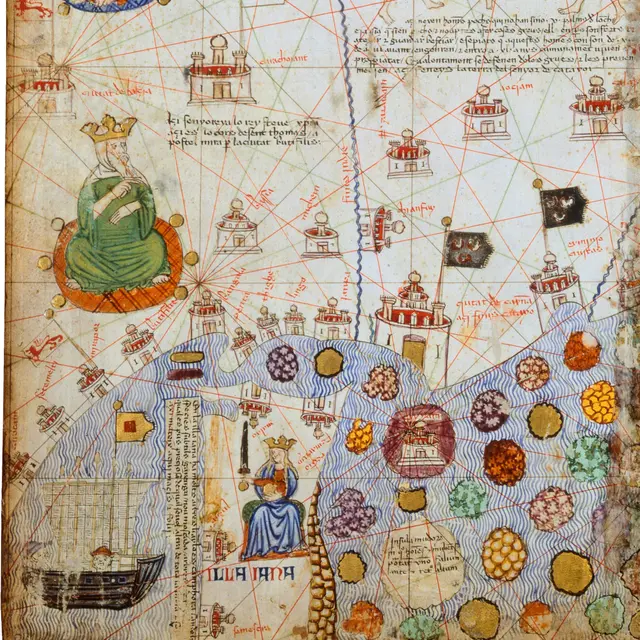 Atelier enfant Carte médiévale (1375, Atlas catalan, Détail)