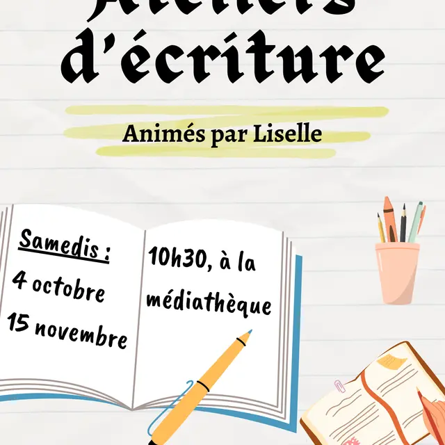 Ateliers d'écriture - Fin 2025