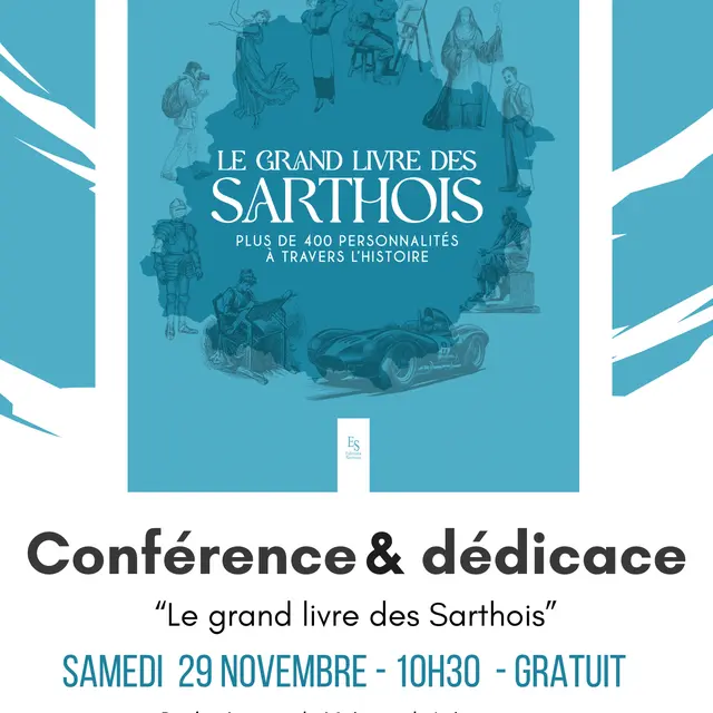 Affiche conférence Le grand livre des Sarthois 2025