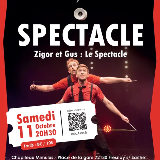 Spectacle Zigor et Gus Chapiteau Mimulus Fresnay-sur-Sarthe