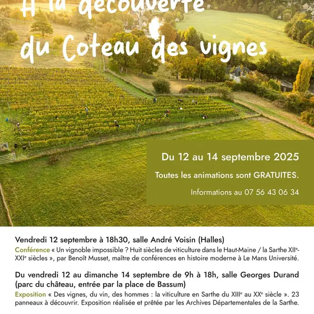 Week-end à la découverte du Coteau des Vignes - 12 au 14 09 - Fresnay-sur-Sarthe