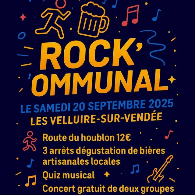 affiche rock'ommunal 2025 - les velluire sur vendée