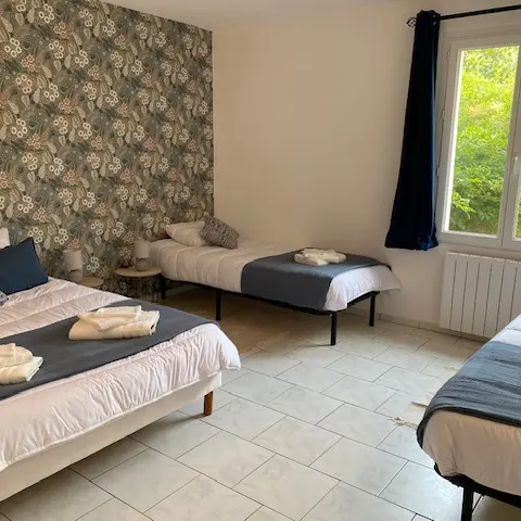 chambre bleue 3 lit