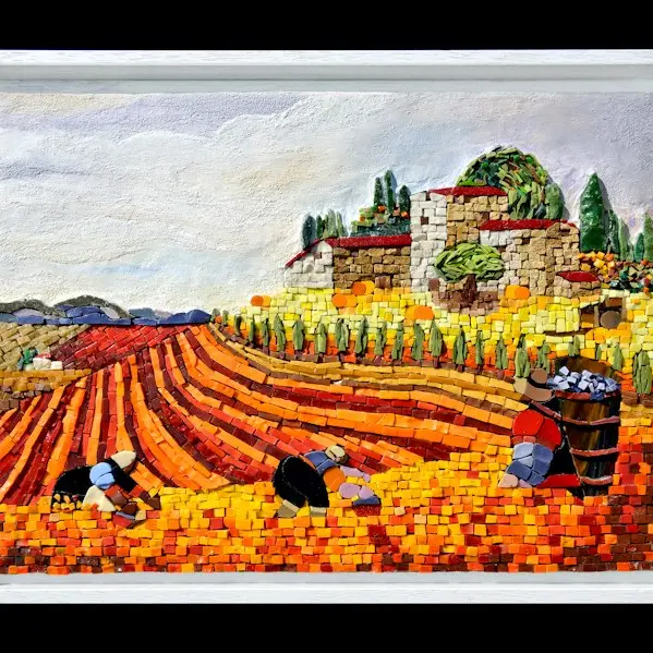 mosaïque contemporaine Paysage Toscan