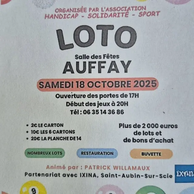 Loto Auffay Octobre 2025