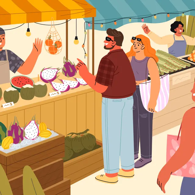 Illustration marché estival