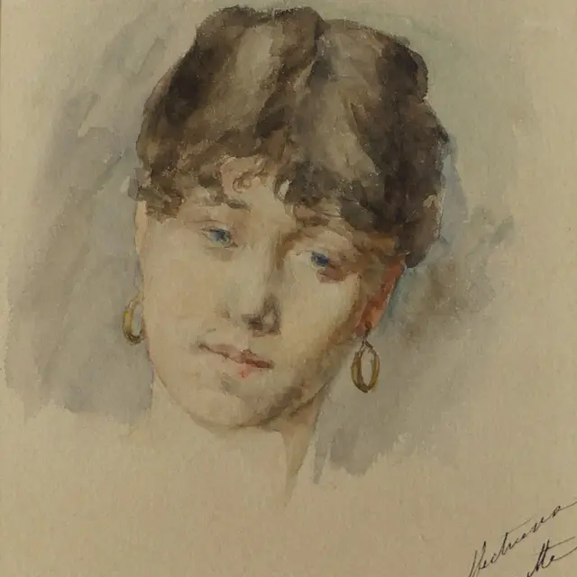 Eva Gonzalès, Portrait de Mme Haquette, aquarelle, s.d.