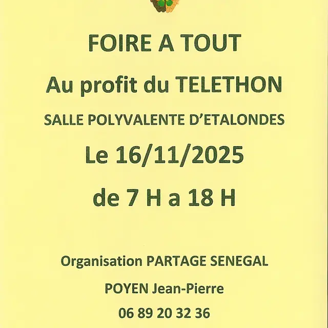 111625 - ETALONDES - Foire à tout