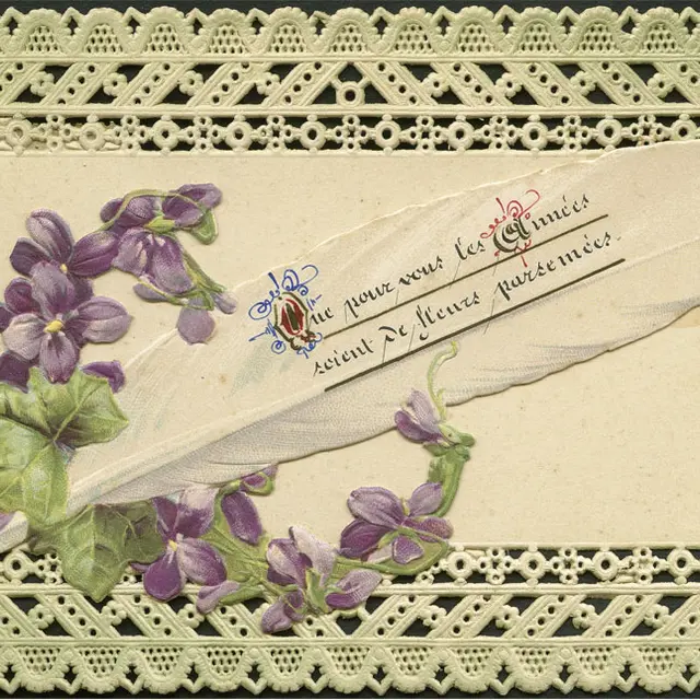 Carte postale à la plume