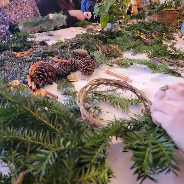 Atelier couronne de noel