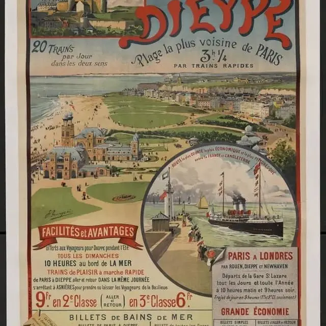Affiche les Chemins de Fer de l'Ouest - Dieppe