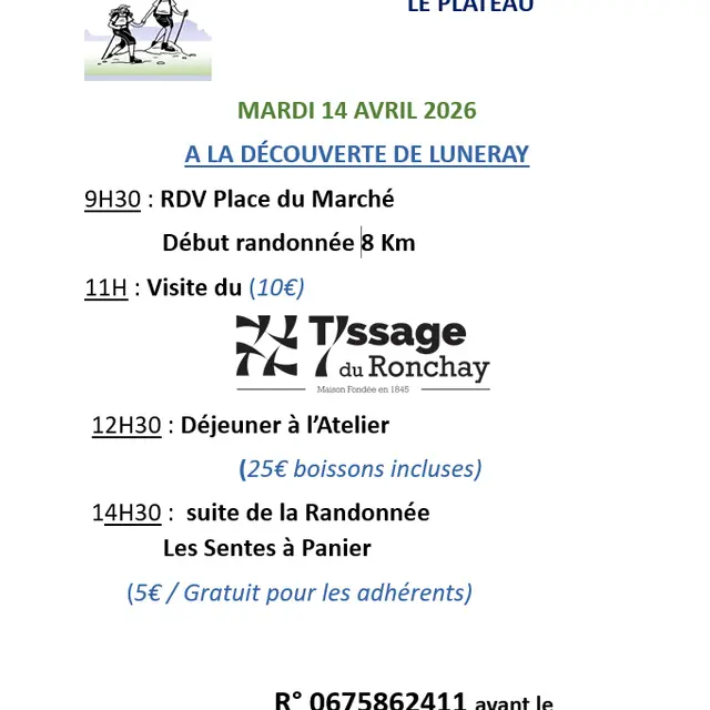 Affiche rando luneray 14 avril