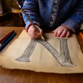 Atelier enluminure - abbaye de Jumièges