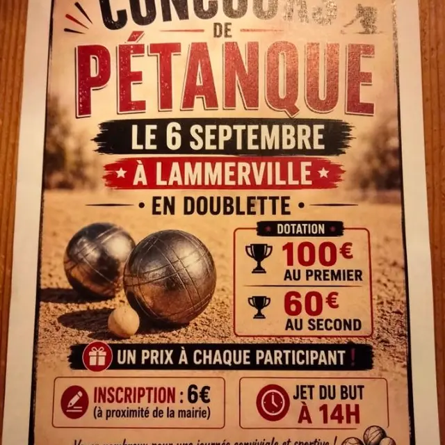 Affiche concours pétanque