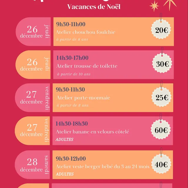 Coeur Gabardine vacances Noël 24