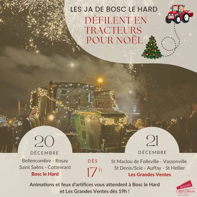 Défilé tracteurs noël