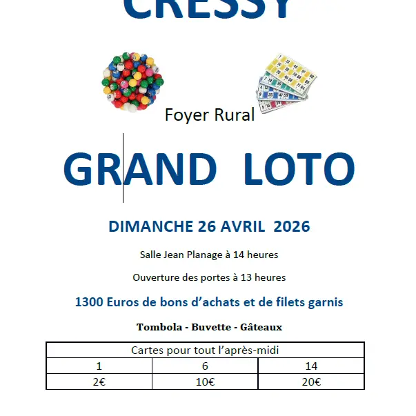 Grand loto cressy