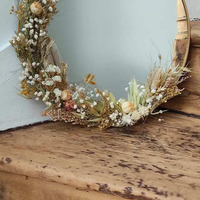 Miroir fleurs séchées
