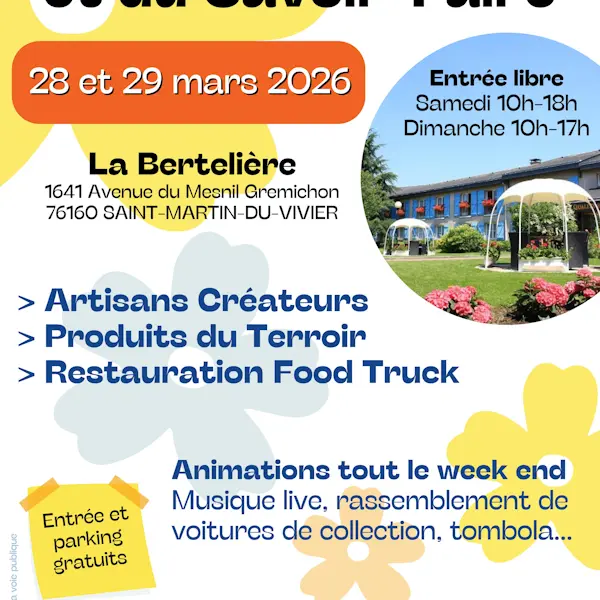 Marché du terroir et du savoir faire le samedi 28 et dimanche 29 mars 2026