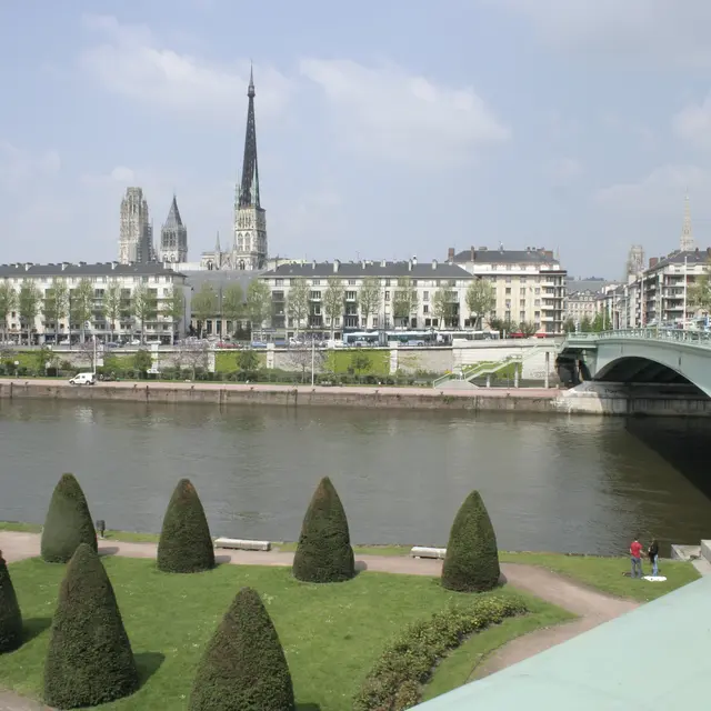 Rouen - rive droite - Ile Lacroix - Pont Corneille - Seine - parc -