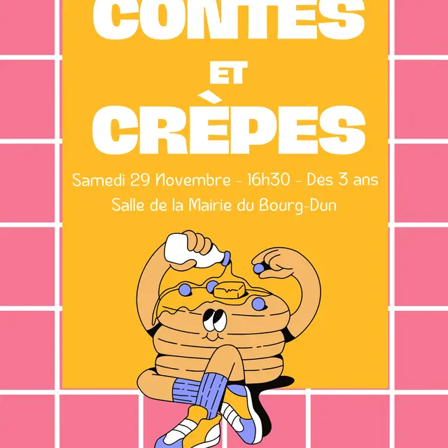 Violet Jaune et Blanc Retro Soirée Crèpes Chandeleur Flyer - 1