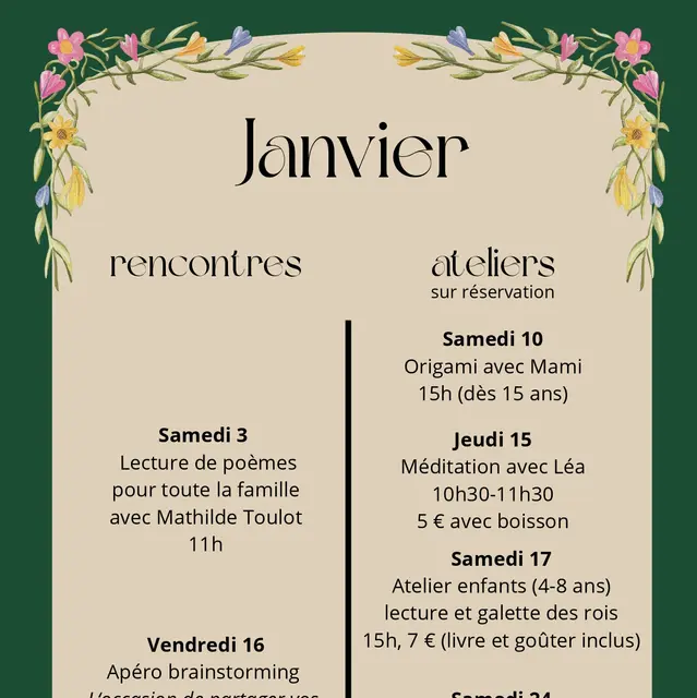 programme Janvier les Bucoliques