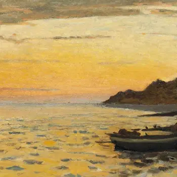 Claude Monet La Plage de Sainte-Adresse -1864 - Huile sur toile - 30 x 69 cm