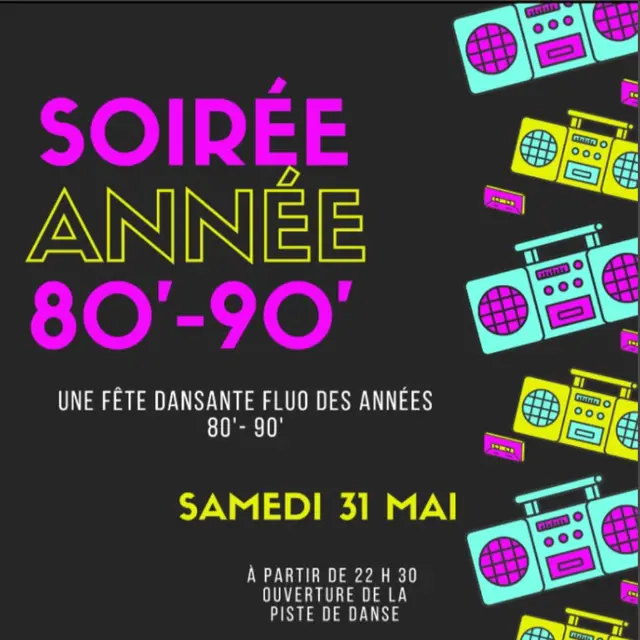 soirée 80's 90's bistrot du tendos