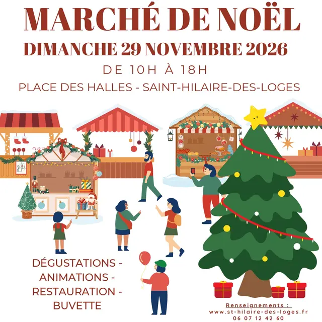 Affiche marché de Noël  st Hilaire des Loges