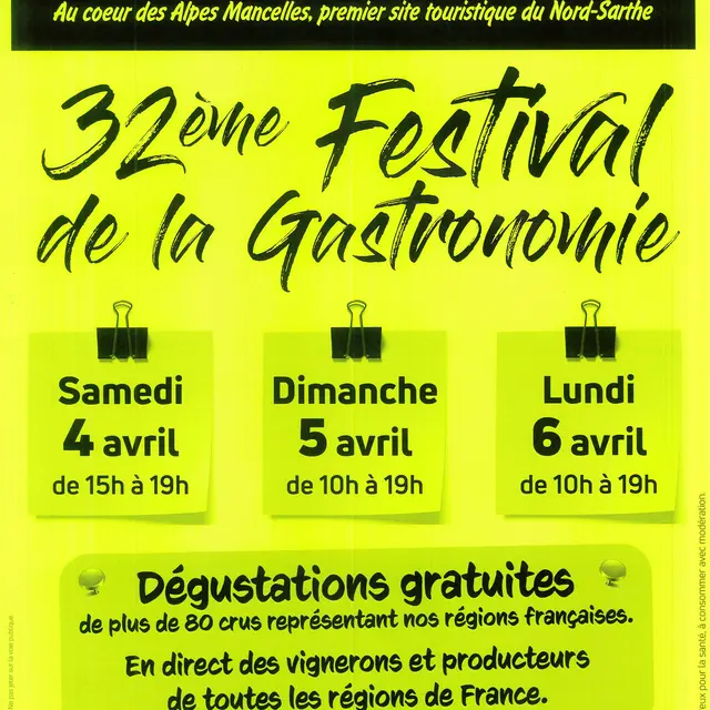 Festival de la Gastronomie 4-5-6 avril 2026